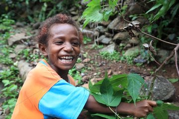 Portrait of smiling boy Western New-Guinea