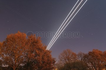 Trail of an airplane in the sky