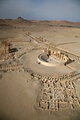 Aerial view of the Roman Theatre of Palmyra Syria
