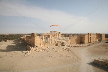 Aerial view of the ancient Temple of Nebo Palmyra Syria