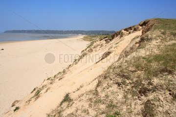Collapse of the dunes on the coast of the Channel France