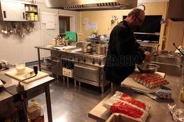 Kitchen of the French-Italian Concordia Station Antarctica