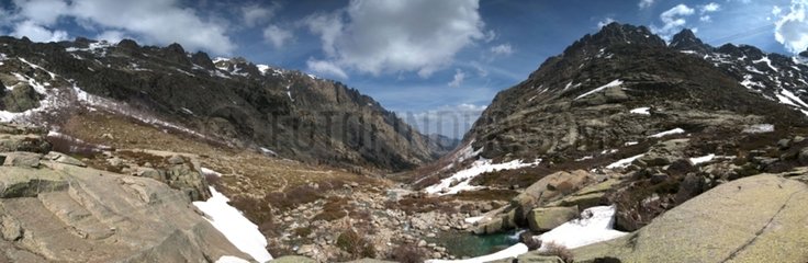 Restonica Valley with snow residual Corsica France