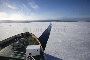 Icebreaker in the pack ice Spitzbeg Norway