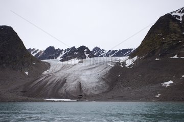 Glacier and moraine in Spitsbergen Norway