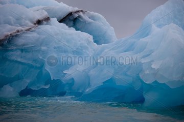 Ice and iceberg blue Monaco Glacier in Spitsbergen Norway