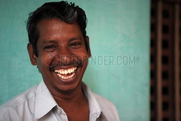 Portrait of a man laughing Pondicherry India