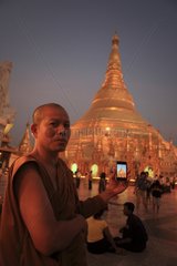 Shwedagon Pagoda in Rangoon at dusk Burma