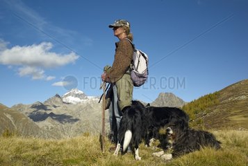 Shepherd and his dogs - Mercantour NP Alpes France
