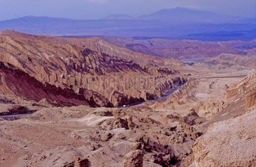 Straße  die Calama mit der San Pedro -Wüste von Atacama Chile verbindet