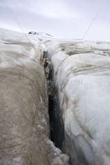 Crevasse of a glacier in Svalbard Norway
