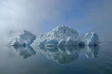 Icebergs and reflections Monaco Glacier Liefdefjorden Svalbard