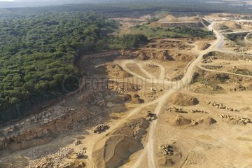Aerial view of the limestone quarry Jaumont France
