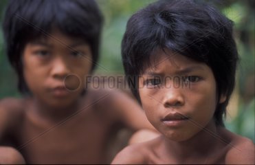 Boys of the Suku Anak Dalm tribe Bukit Duabelas NP Sumatra
