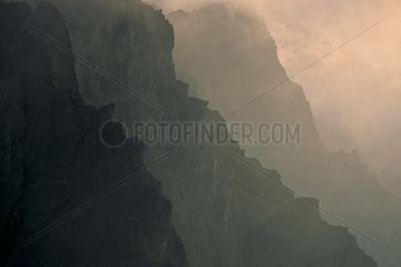 Fog on the Rock Tourillon Mercantour NP Alps France