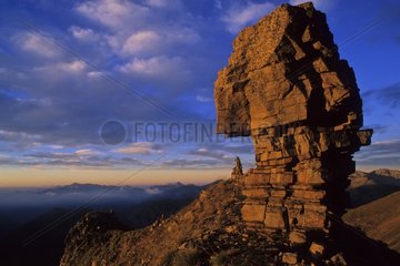 Bonnet carré rock at sunrise Mercantour NP Alps France