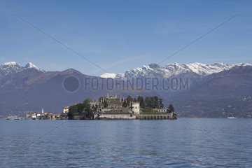 View of Lake Maggiore Stresa and Isola Bella - Italy Alps