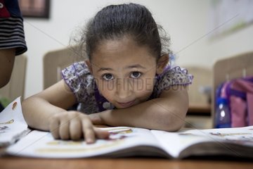 Palestinian girl in a school in Shatila camp - Lebanon