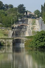 Fonserannes Locks on the Canal du Midi - France