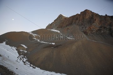 Landscape of mountains at dusk Nepal Himalayas