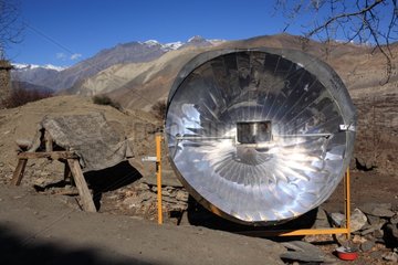 Solar oven mountain Muktinath Nepal Himalayas