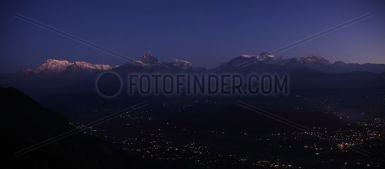 Sarangkot Light and Machapuchare Annapurna Nepal