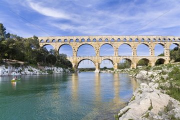 Pont du Gard on Gardon river France