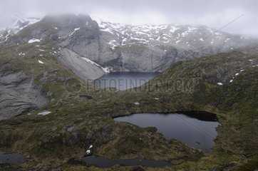 Alpine landscape of the Lofoten Islands in Norway