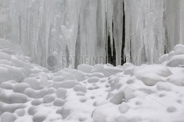 Frozen waterfall in winter NRP Northern Vosges