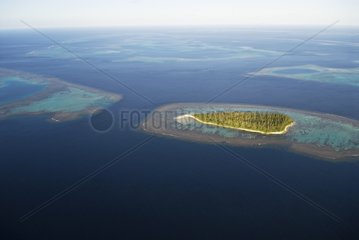 Aerial view of the island in the Marine Reserve Kie Yves Merlet