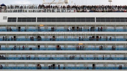 Passengers on a cruise ship in the Mediterranean