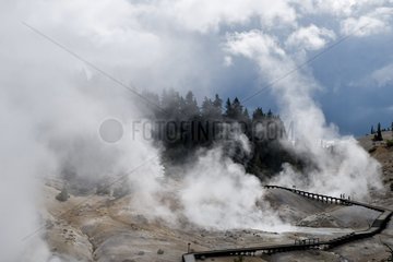 Bumpass Hell a geothermal area of Lassen Volcanic NP USA