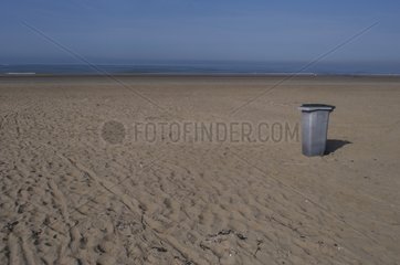 Trash on the beach in the Vendee France
