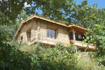 Straw house in Ribes Ardeche France