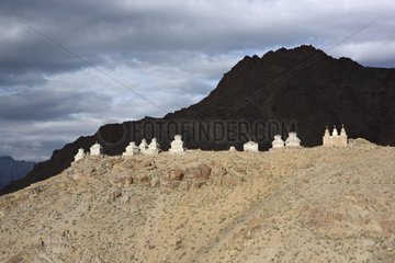 Alignment Stupas Likir Ladakh Himalayas India