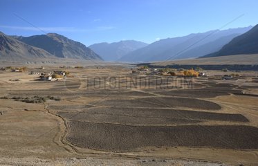 Plowed fields Valley Zanskar Ladakh Himalayas India