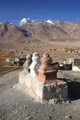 Stupa and village Pipiting Zanskar Ladakh Himalayas India