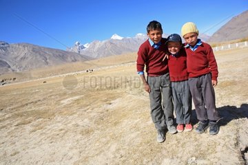 Schoolboys in uniform Zanskar Ladakh Himalayas India