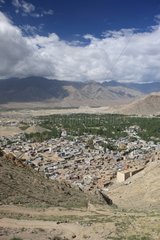 Aerial view of the Indus Valley Ladakh Himalayas India