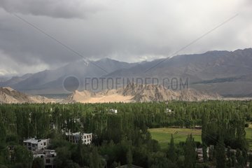 Aerial view of the Indus Valley Ladakh Himalayas India