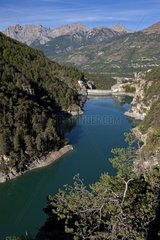 Baldy Dam Bridge on Cerveyrette river Alps France
