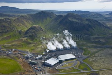 Geothermal power plant in south-west Iceland