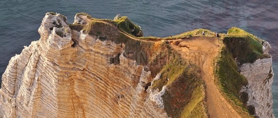 Aerial view of cliffs at Etretat France