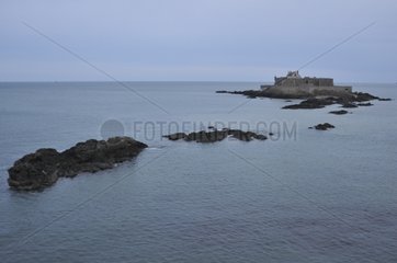 Fortified Island opposite the city walls of St Malo