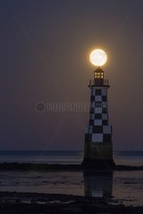 Full Moon over Lighthouse Perdrix - France