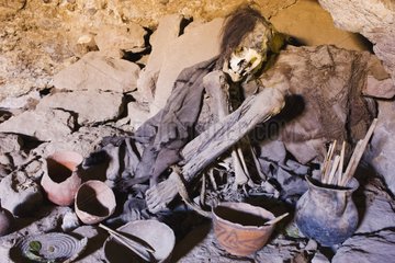 Female mummy in cave at Volcano Tunupa Bolivia