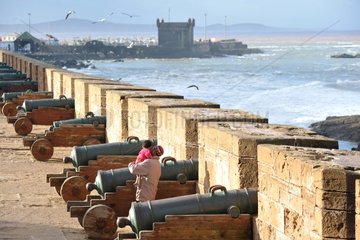 Guns on the ramparts of Essaouira Morocco