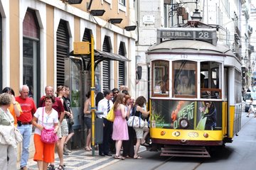 Electric Tram Lisbon Portugal