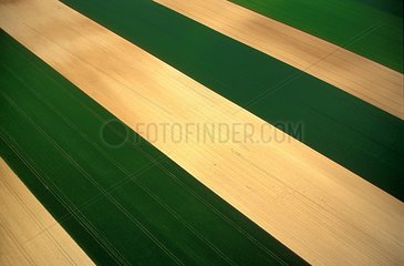 Aerial view of fields in Picardy France