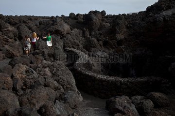 Volcanic landscape Los Hervideros Lanzarote Canary Islands